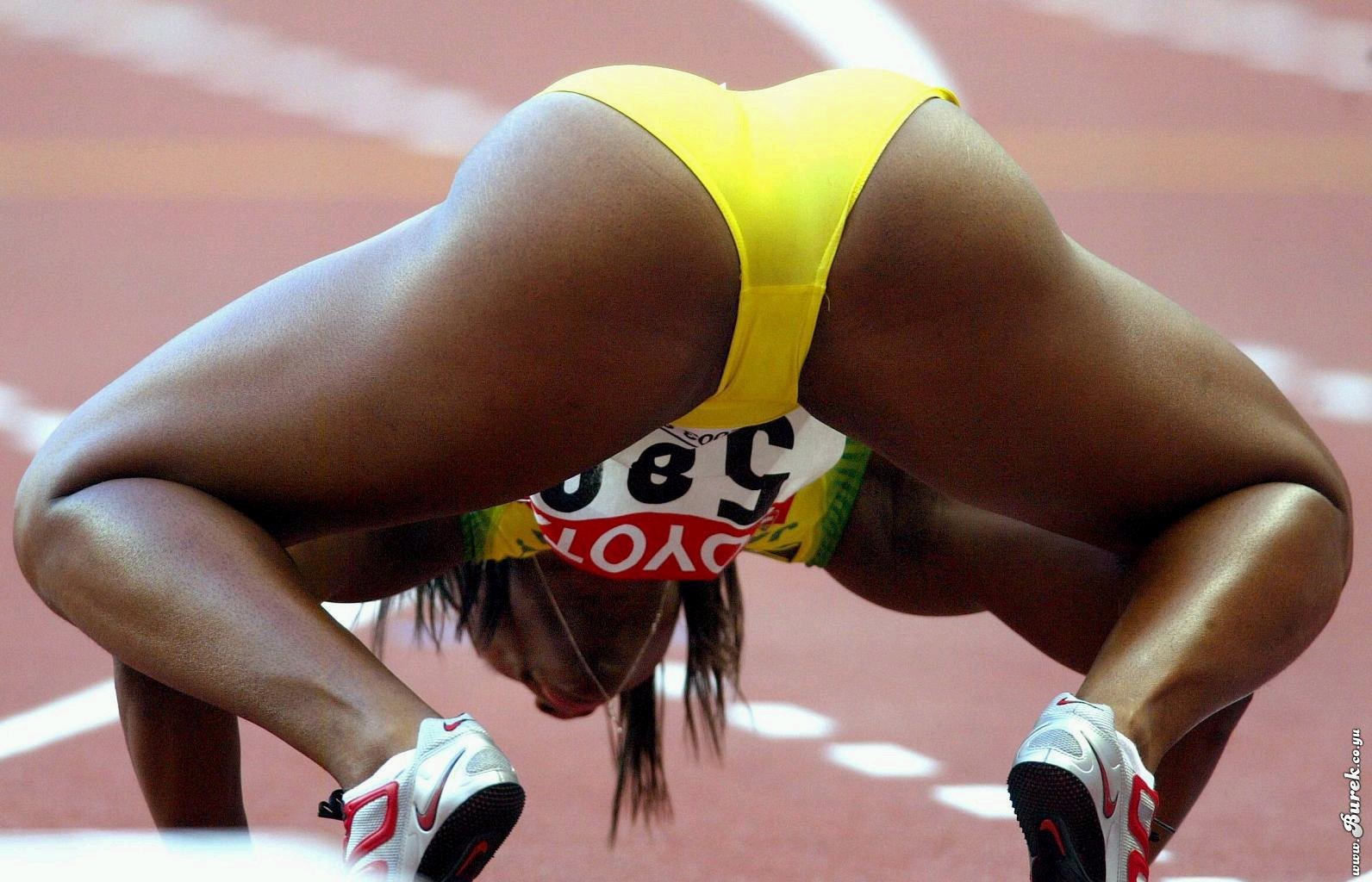 Upskirt of track and field runners